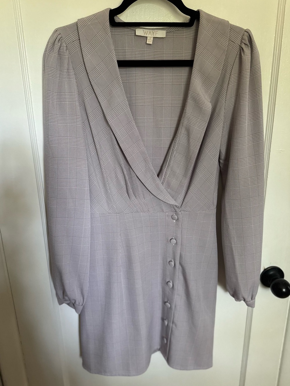 WAYF Lavender & White Asymmetrical Dress